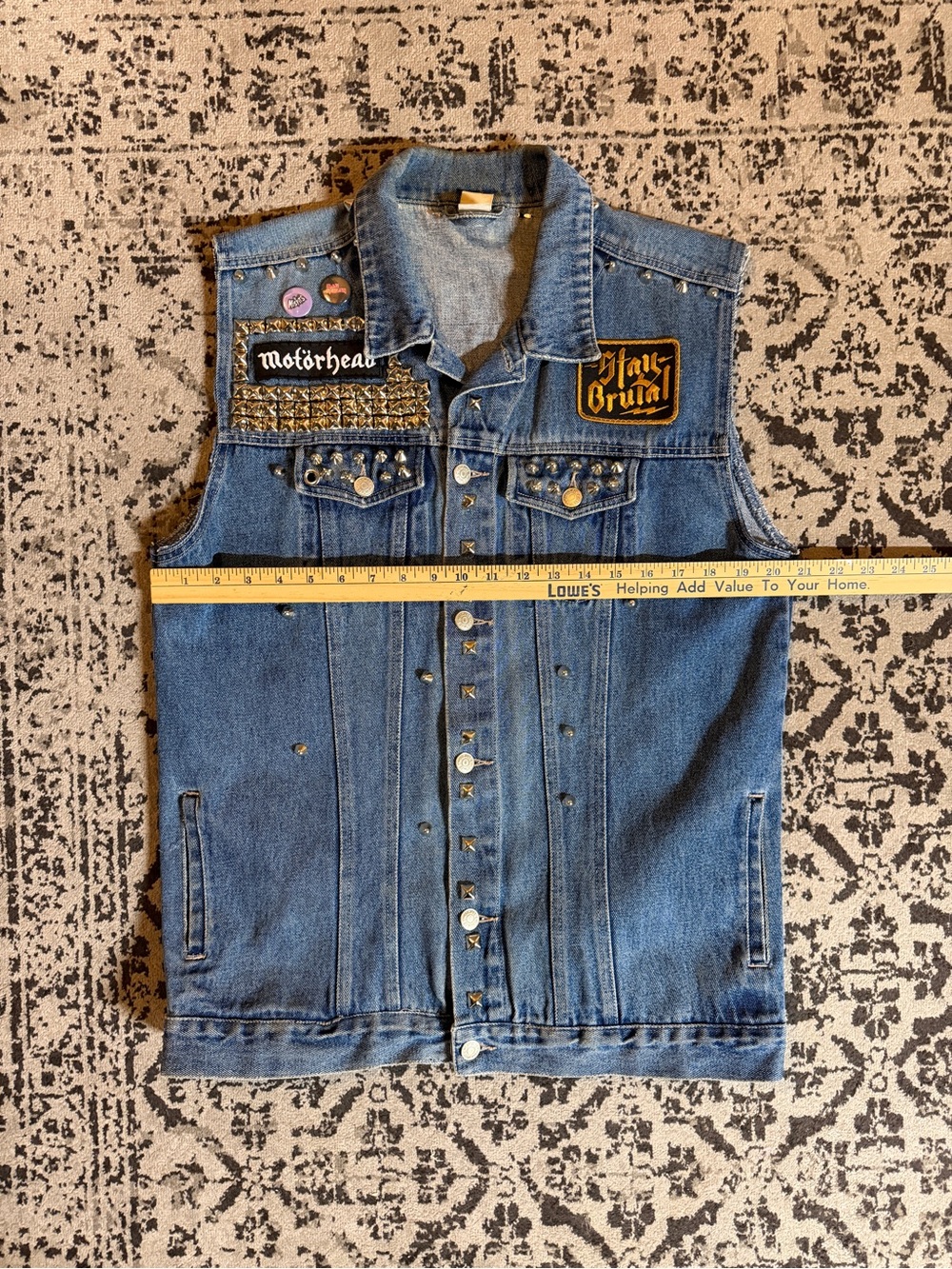 Custom studded metal battle vest. Ozzy Osbourne, Motörhead - Picture 8 of 9